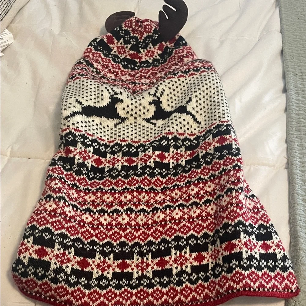 Red and Black Patterned dog sweater for XMAS